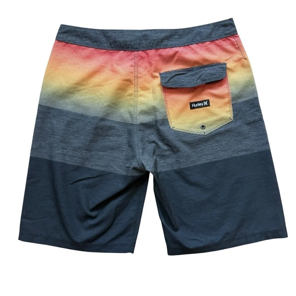 Hurley Men's 9” Valley Sunset Striped Board Shorts Size 30 Multicolor Beachwear